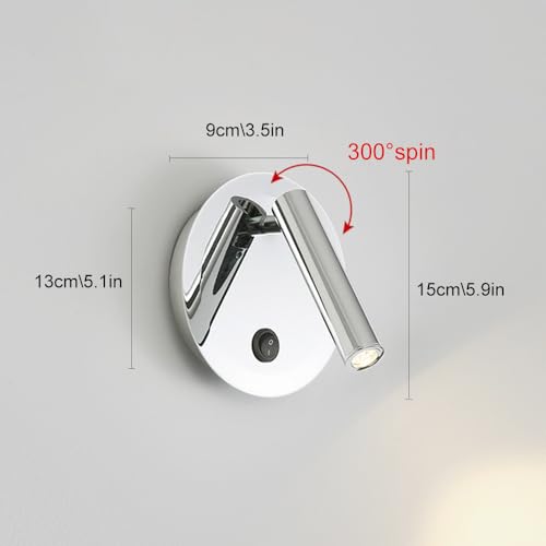 Aplique de pared con ajuste de rotación para leer en la cama sin fatiga visual 5