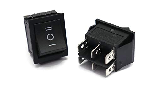 Image of Electronic Spices Black Rocker Button switch DPDT 3 Position ON-Off-ON 16A 250VAC / 20A 125VAC 6 Pi heavy duty Rocker Power Switch for Car Auto Boat Truck PACK OF 10