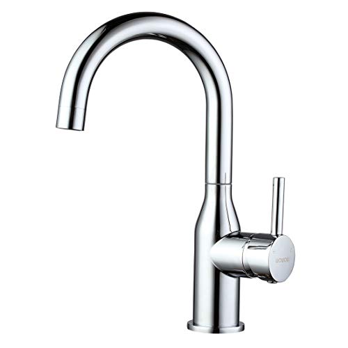 Wowow Bar Sink Faucet Chrome Modern Single Handle Bar Faucet 1 Hole Small Kitchen Sink Faucet 360 Swivel Rv Sink Faucet Mini Bar Tap With Water Supply Hoses #TOP4