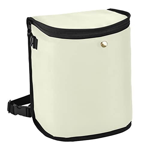 Image of Wudan Small Car Trash Can Beige Accessories for Garbage Storage Organizer with Lid Waterproof Portable Auto and Truck Interior Seat Bin