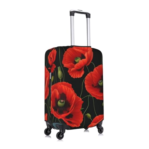 Poppy Flowers Tsa Approved Luggage Cover For 18-32 Inch Suitcases Scratch-Resistant Stretch Luggage Cover3