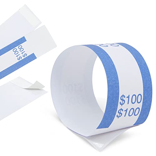 Blue Panda 300-Pack Of Money Bands For Cash, Assorted Self-Adhesive Currency Straps For Bill Wrappers, Organizing, Sorting Cash, 9 Aba Standard Colors (7.75 X 1.25 Inches) #TOP6