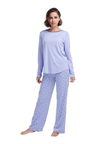 jijamas Incredibly Soft Pima Cotton Women's Pajamas Set - The Tranquil Heart in Periwinkle M