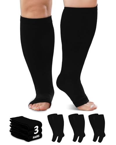 AMITOFO Plus Size Toeless Socks