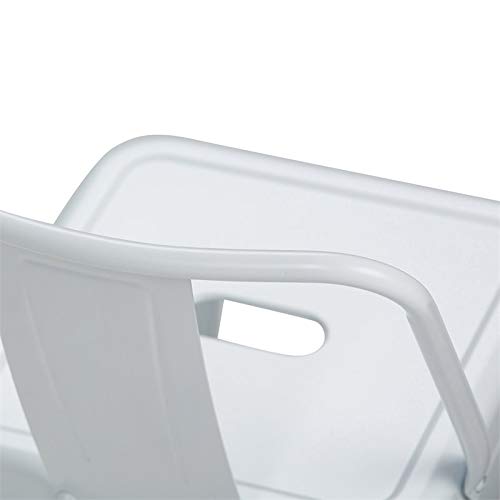 Simplihome Rayne 24 Inch Counter Height Stool, White Metal, Square, Set Of 2, For The Kitchen And Dining Room, Industrial #TOP6