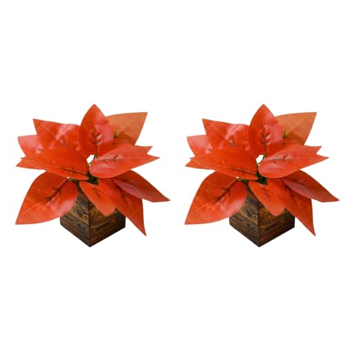 Image of DecoreBugs Artificial Real Touch Flower Plant with Pot (Pack of 2), 16 cm Height, Decorative Faux Floral Plant for Home, Office, Living Room, Bedroom, Table & Shelf Decor