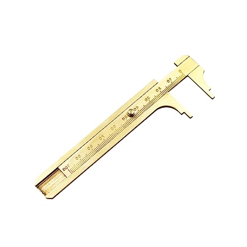 HOUDERCO Pocket Caliper Mini Brass Caliper Tool Non-Magnetic Measuring Calipers Gauge Ruler for Gemstones Millimeter Scale