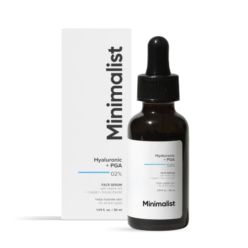Minimalist 2% Hyaluronic Acid Serum for Dry & Dehydrated Skin| Multi-Level Hydration Plumping Glow Boost Skin Barrier Support with Vitamin B5 |Suitable for All Skin Types
