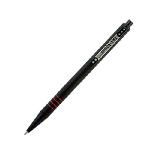 ST Space-Tec Stylo à encre noire, pointe moyenne, revêtement en caoutchouc noir Medium Refill
