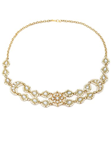 Karatcart Gold Plated Drop Kundan Studded Handcrafted Hairband for Women - Image 3