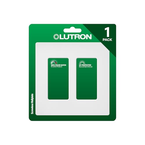 Image of Lutron Claro Light Switch Cover Plate, 2 Gang Wallplate, for Decorator Light Switches, Screwless Switch Plate Cover, Satin, SC-2-SW, Snow
