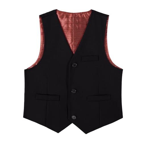 Image of Boys Formal Suit Vest Solid Vest for Toddler Kids Formal Wedding Outfit