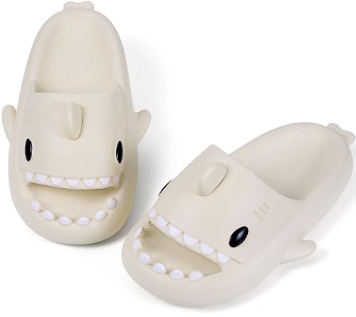 Image of KVbabby Kids Shark Slides Boys Girls Cloud Sandals | Cloud Sandals,Open Toe,Beach Pool Water Shoes,Slip-on,Lightweight,Non-Slip,Soft,Flexible,EVA Slippers