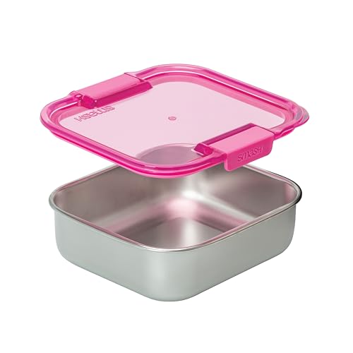 Smash Microwave Safe Stainless Steel Lunch/Meal Box, Pink