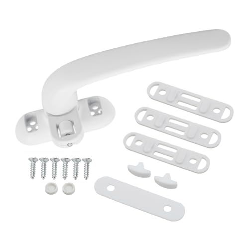 CashMuch Maniglia antifurto in lega di alluminio, maniglia antifurto per porte e finestre con design piatto, installazione Sy per cucina, bagno, ufficio (nero o bianco)