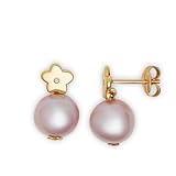 Miore AG0166PL - Pendientes de oro amarillo de 18 quilates con diamante (.01) con cierre de mariposa a presión