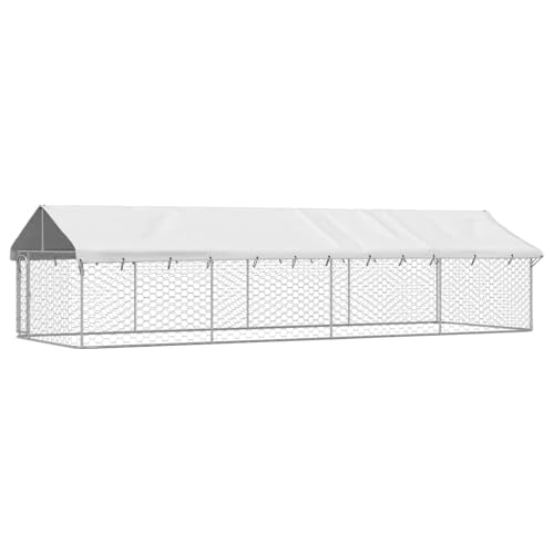 vidaXL Chenil Extérieur avec Toit pour Chiens 600x200x150 cm Cage Enclos