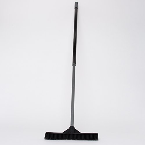 Sweepa Gummibesen Industriebesen Friseurbesen Haarbesen Noppenbesen, mit Abziehlippe und Teleskopstiel, 47 cm