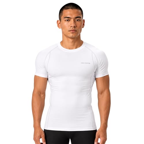 Image of DEVOPS 3 Pack Men's Athletic Short Sleeve Compression Shirts