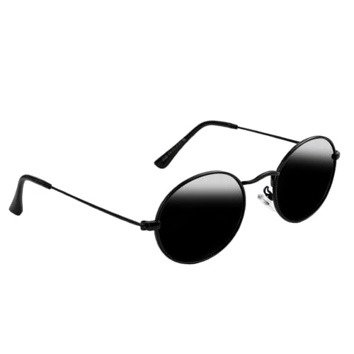Lacryphx Lunette De Soleil,Lunettes De Soleil Rondes Polarisées Unisexes Style Steampunk Rétro,Lunettes De Soleil Homme Polarisées,Verres Anti-Reflet,Activités En Plein Air Et Usage Quotidien