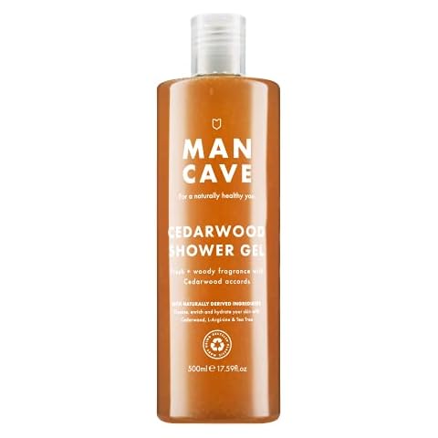 ManCave Cedarwood Shower Gel 500ml for Men, Fresh & Wood Aroma, Natural Formulation, Vegan Friendly, Bottle made from Recycled Plastics Cover