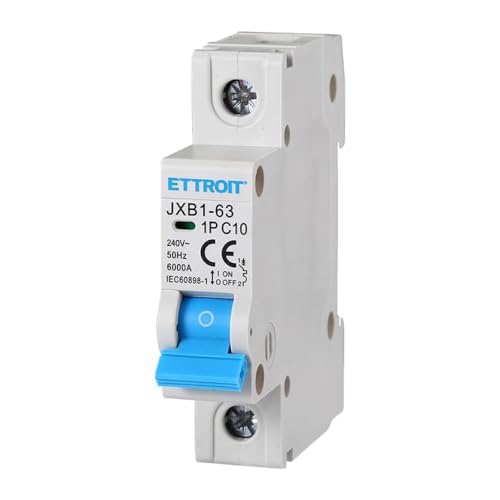 Tensione Nominale 240Vac 230V 10A C10 INTERRUTTORE MAGNETOTERMICO 240V AC, MONOFASE, OCCUPA 1 MODULO GUIDA DIN, 1P 1 POLO, 6KA 6000 AMPERE, INTERRUTTORE DI CIRCUITO