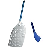 SkyjOy Pala Pizza Juego de Palas Flexibles for Pizza 14, 13 y 12 Pulgadas(14 Inch Blue)