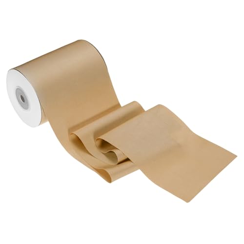 M METERXITY Cinta Satén Doble Cara (4' X 10 Yardas, Marrón) - Cinta Gruesa Satén Poliéster Sólido, Ideal Para Decoración Bodas/Inauguraciones/Realización Lazos