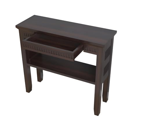 Image of Solid Sheesham Wood Console Table for Living Room Furniture | Hallway Enteryway Console for Home and Office | (Walnut Finish-02)