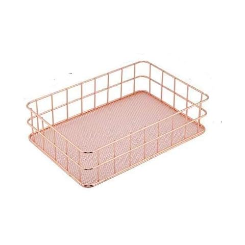Metall Organizer Korb, Rose, Gold Cover