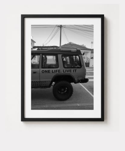 NoirLabs One Life Live It Black & White Framed Wall Art Print (A3...