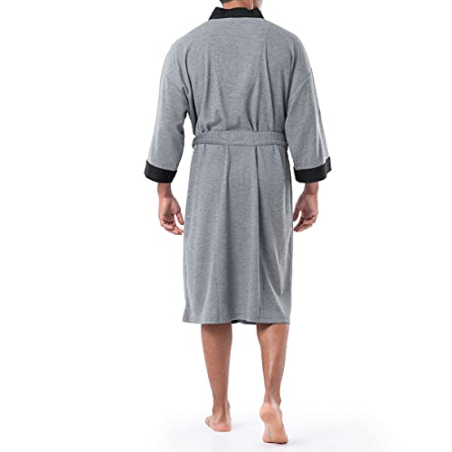 IZOD Men's Waffle Knit Kimono Robe2