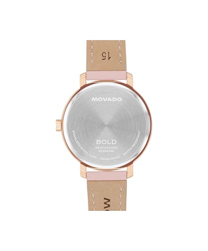 Movado Bold Evolution 2.0 Women's Watch - Swiss Quartz Movement, Leather Strap - 3 ATM Water Resistance - Luxury Fashion Timepiece - Gift for Her - 34mm3