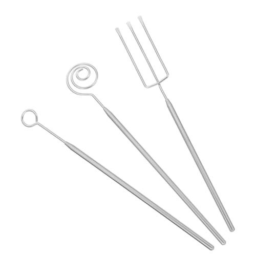 NUOBESTY Set 3 Forchette da Immersione in Acciaio Inossidabile per Fonduta di Cioccolato Utensili per Dolciumi Manico Antiscivolo Kit Versatile per Cioccolato Fondente Caramelle e