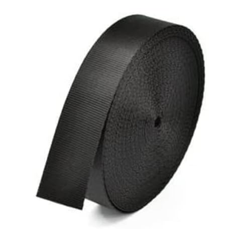 LIUSM 10 Yard Nylon Webbing Strap,Black Durable Flat Straps for Outdoor/DIY Repair (1 inch) Cover