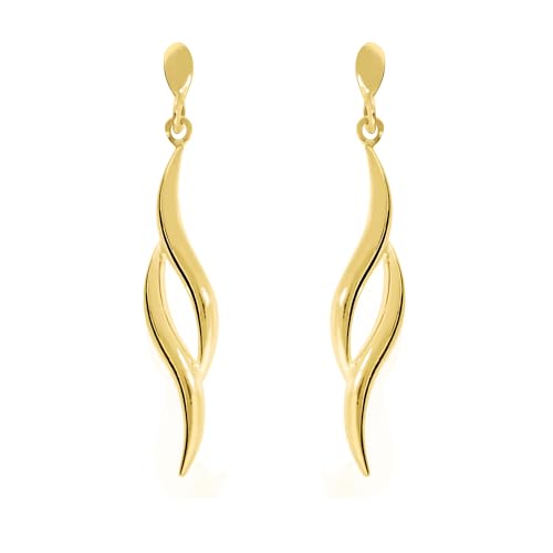 Lucchetta - Boucles d'oreilles en Or Jaune 9 carats, Bijoux d'Or pour Femmes et Filles