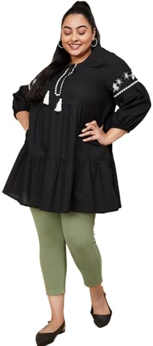 Image of Max Plus Size Women Embroidered Tiered Tunic