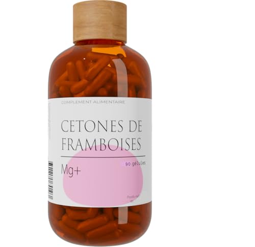 Cétones de framboises + magnésium | 90 gélules | Booster du métabolisme | bisglycinate | Fabriqué en Occitanie