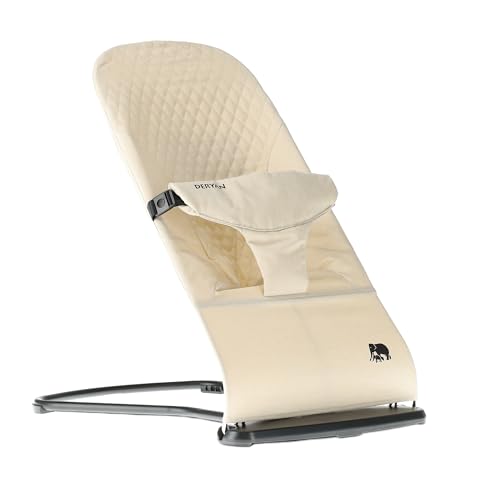DERYAN Buddy Transat ergonomique et doux réglable et pliable pour bébé de 0 à 9 kg Crème