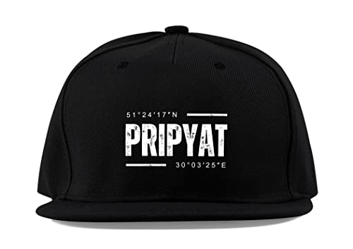 Casquette Pripyat Ukraine à visière plate en coton noir