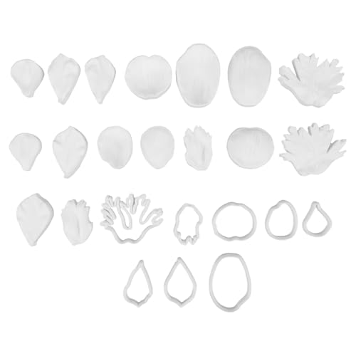 MAGICLULU Molde de Silicona para Fondant de Pétalos y Hojas de Anémona, 2 Juegos para Decoración de Pasteles, Herramienta para Hornear y Decorar Galletas en Repostería Diy, Uso para Bodas
