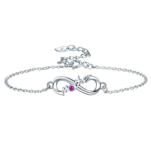 Lydreewam Pulsera Mujer Madre Plata de Ley 925 Pulsera Infinito Mama para Día...