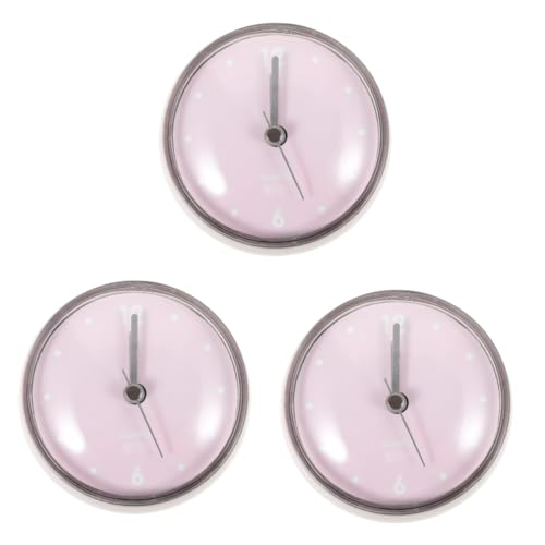 GOOHOCHY 3pcs Wall Clock for Bathroom Battery Operated Small Vintage Style Suction Cup