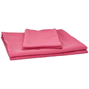 AmazonBasics Kid’s Sheet Set – Soft, Easy-Wash Lightweight Microfiber – Full, Hot Pink