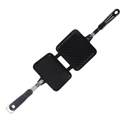 Pan de Sándwich Antiadherente, Sartén de Doble Cara de Aleación de Aluminio, para Espacios Pequeños, Bandeja de Sándwich, Bandeja de Parrilla, Fabricante de Panini