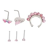 Piercing de nariz de acero inoxidable, hipoalergénico, reutilizable, moderno, para varias ocasiones