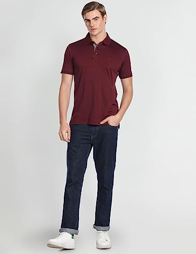 Image of Arrow Men's Cotton Solid Regular Fit Polo Shirts