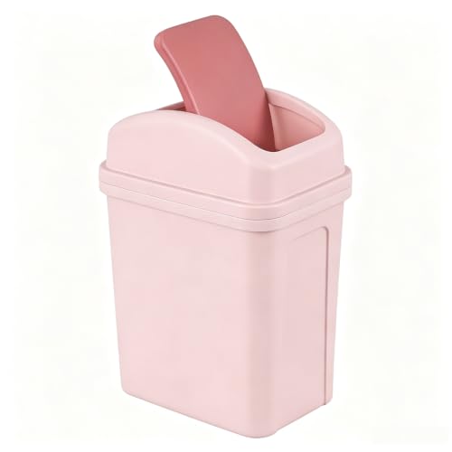 Cubo de basura rosa de 7 litros ideal para mantener limpia la cocina y el escritorio