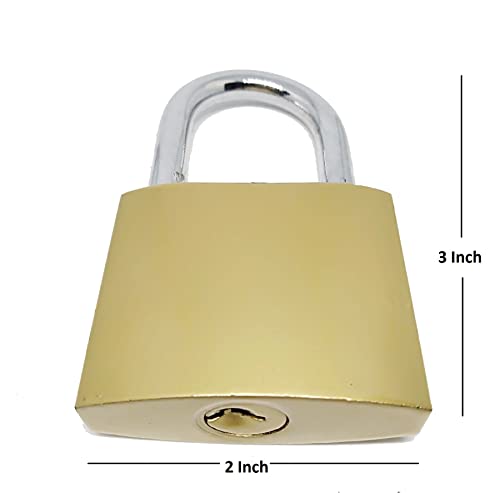 Image of Lock And Keys For Home Door Room House And Medium Purpose Like Pet Doors Shutters Gates Strong Keys Ultra Suitable Homeproducts4U,Lock Size 50Mm Hardened Shackle Padlock, Gold