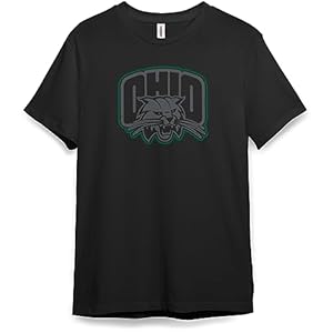B Wear Sportswear Ohio University Bobcats Blackout Logo OU College Men’s Graphic Short Sleeve Tee